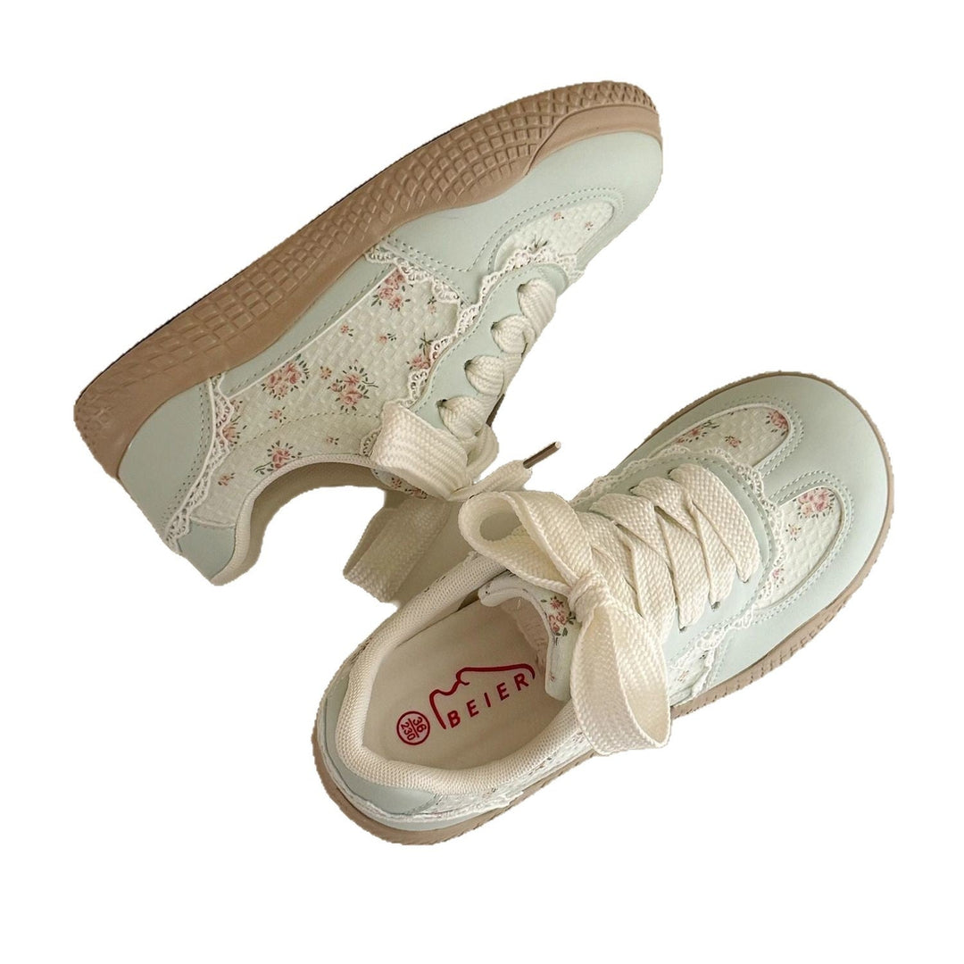 Damen Sneakers mit elegantem Blumendruck und Softeinsätzen