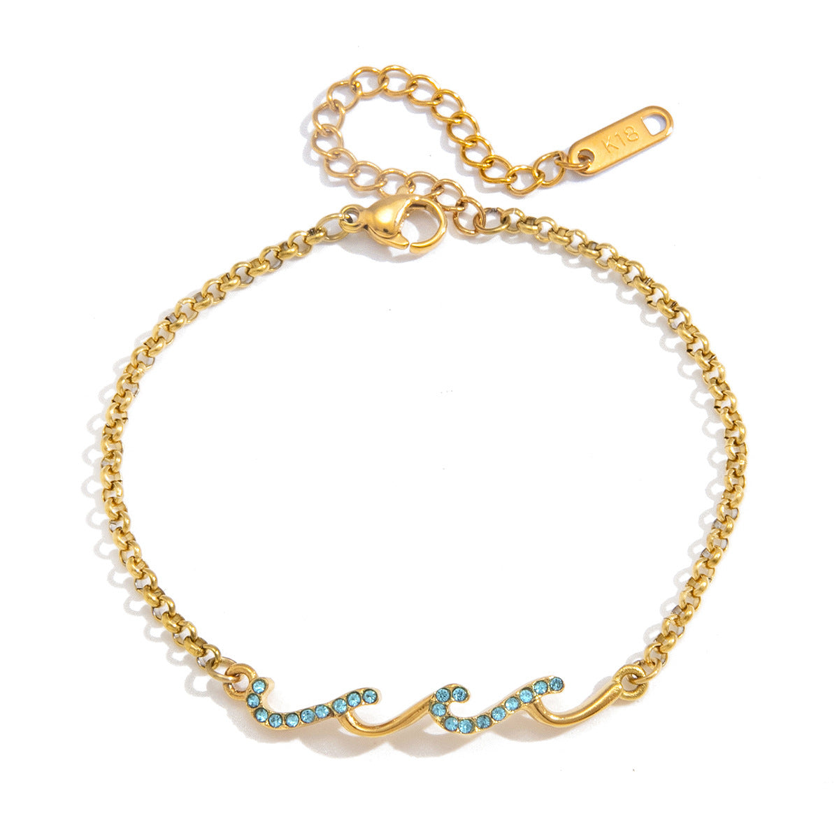 Damen Armband mit kunstvollem Wellen-Design und funkelnden Zirkonia-Elementen Shop Nory
