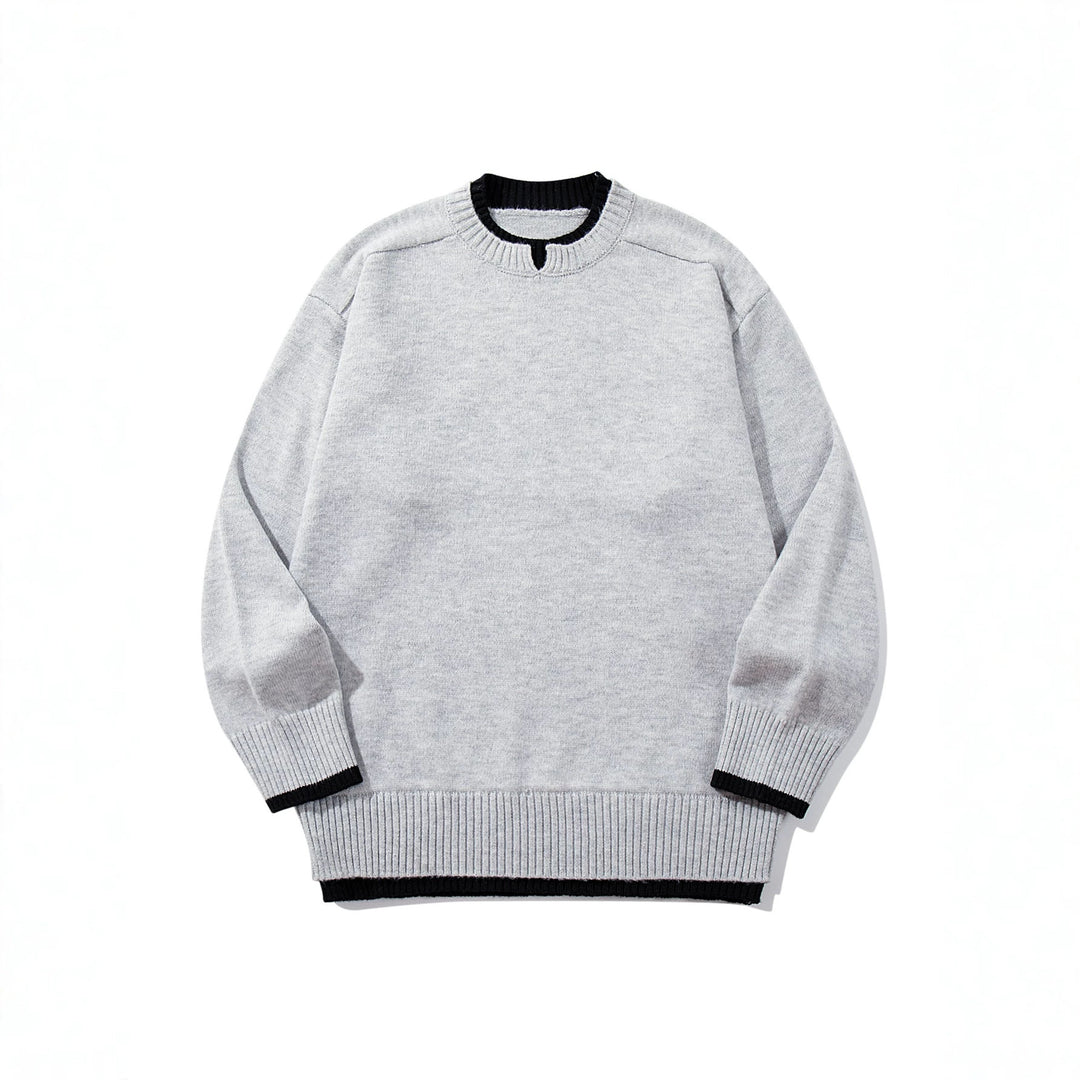 Damen Oversize‑Strickpullover mit kontrastiertem Rippkragen und verlängertem Bund Shop Nory