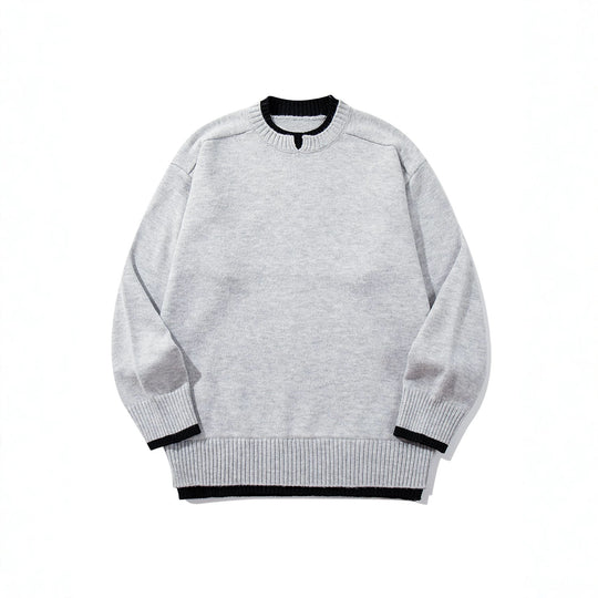 Damen Oversize‑Strickpullover mit kontrastiertem Rippkragen und verlängertem Bund Shop Nory