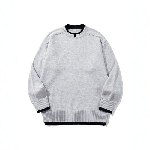 Damen Oversize‑Strickpullover mit kontrastiertem Rippkragen und verlängertem Bund Shop Nory