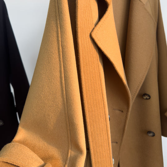 Damen Doppelreiher Klassischer Wollübermantel Shop Nory
