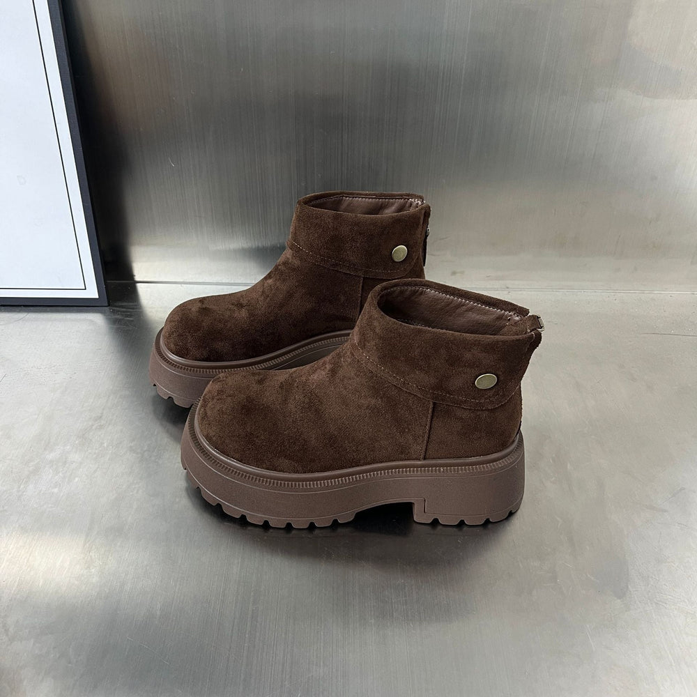 Damen Stiefeletten mit rutschfester Sohle und weichem Wildlederoberteil