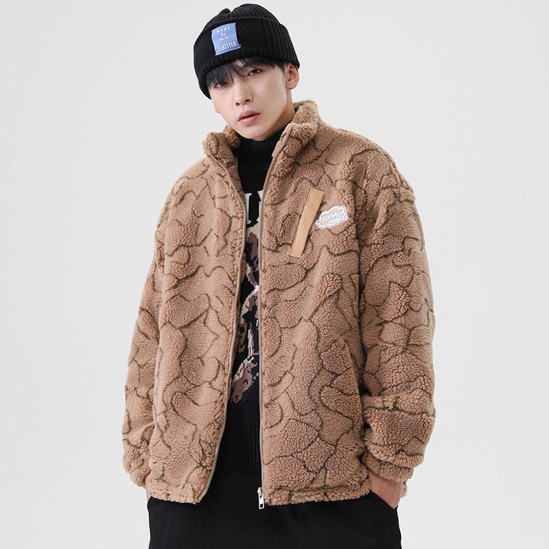Damen kuschelige Teddy-Fleece Jacke mit Stehkragen und Kordelzug Shop Nory