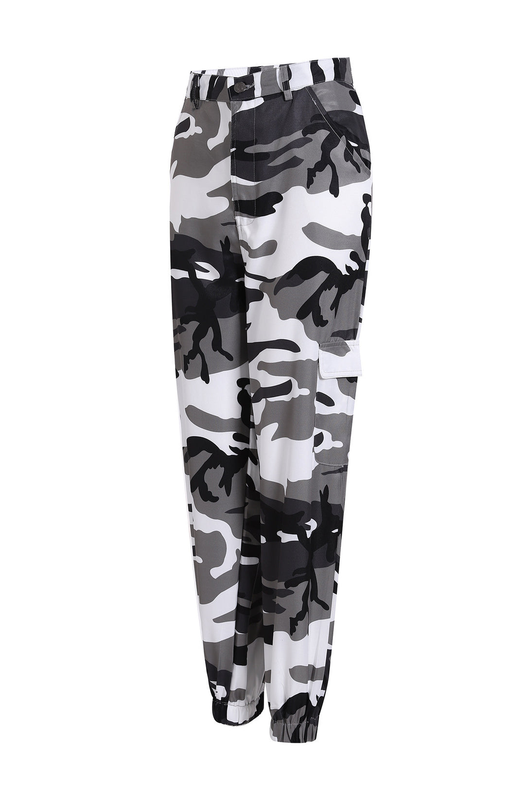 Damen Cargohose mit Camouflage‑Print, elastischem Bund und Beinbündchen Shop Nory