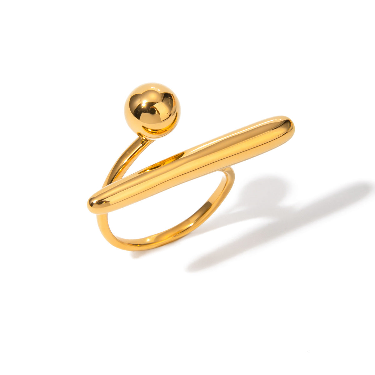 Damen Offener Ring aus Edelstahl mit modernem Knoten-Design Shop Nory
