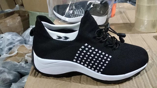 Damen Strick-Sockensneaker mit elastischem Schaft, Schnellzug und dämpfender Plateausohle Shop Nory