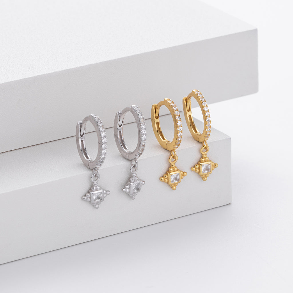 Damen Ohrhänger mit funkelnden Zirkon-Anhängern aus hochwertigem 925 Sterling Silber Shop Nory