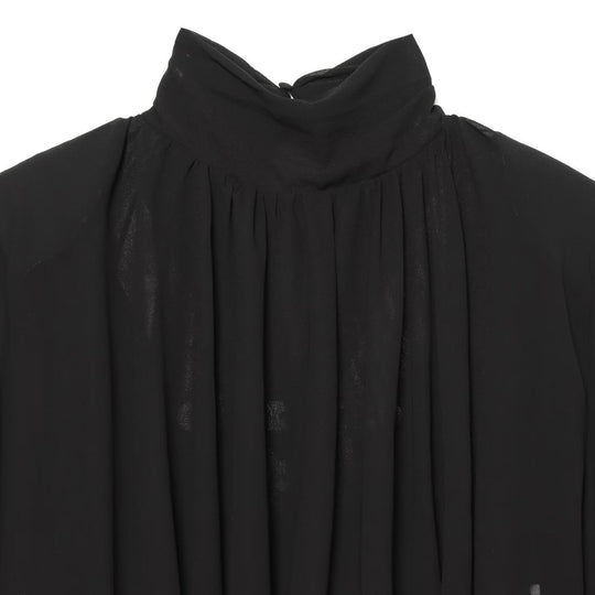Damen Plissierte Bluse mit Stehkragen und Ballonärmeln Shop Nory