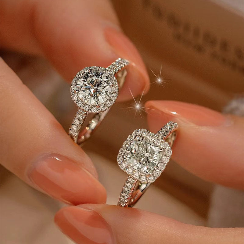 Damenring mit funkelndem Zirkonia und eleganter Kranzfassung Shop Nory