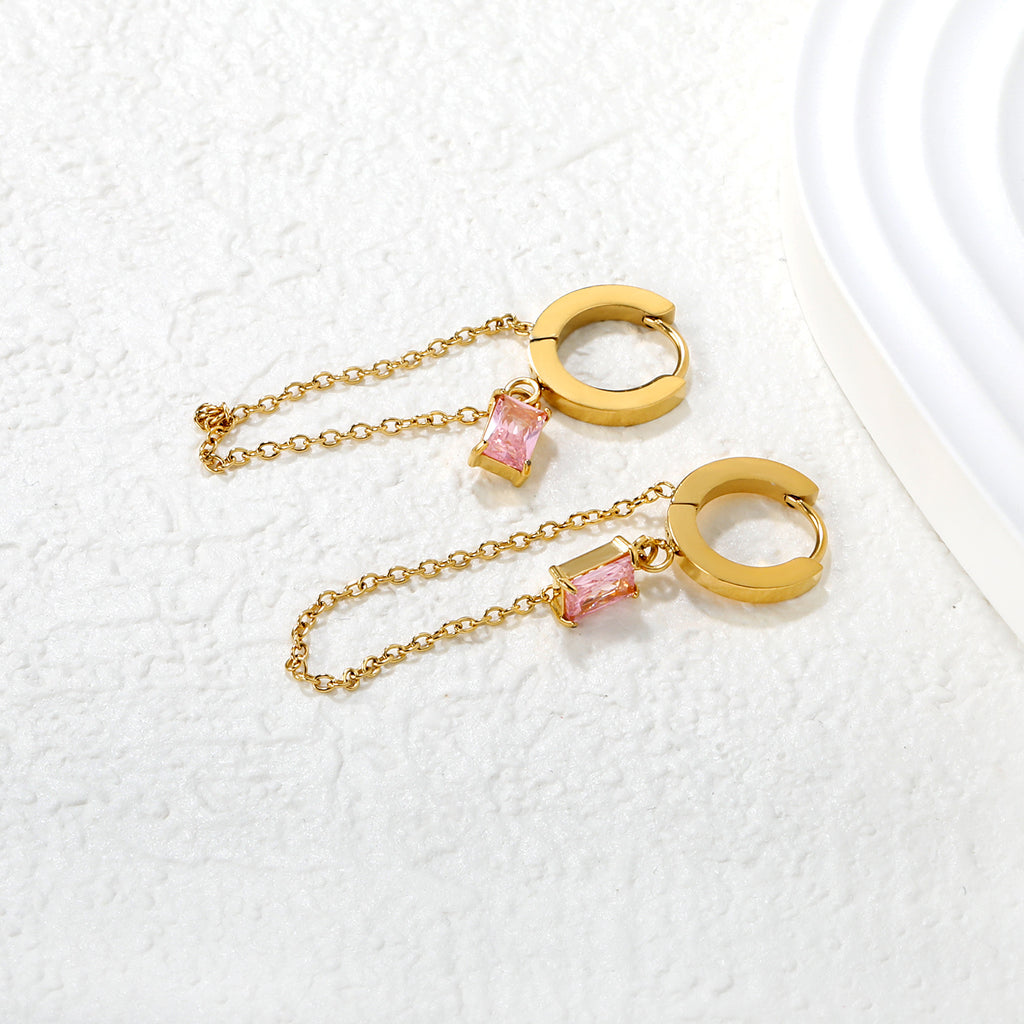Damen Hängende Ohrhänger mit funkelnden Kristallen und eleganter Goldverzierung Shop Nory