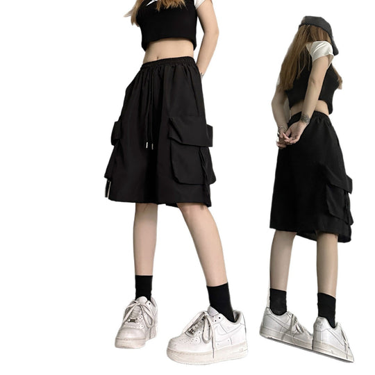 Damen Cargo-Shorts mit praktischen Seitentaschen und elastischem Bund