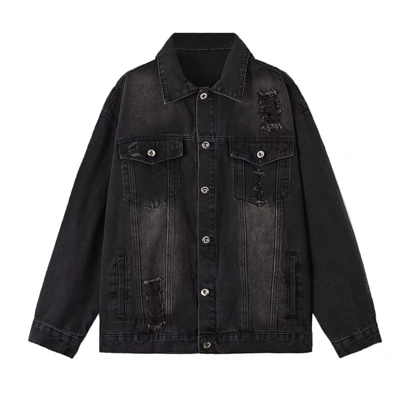 Herren Oversized Jeansjacke mit Used-Waschung und Destroy-Details Shop Nory