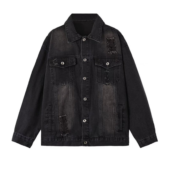 Herren Oversized Jeansjacke mit Used-Waschung und Destroy-Details Shop Nory