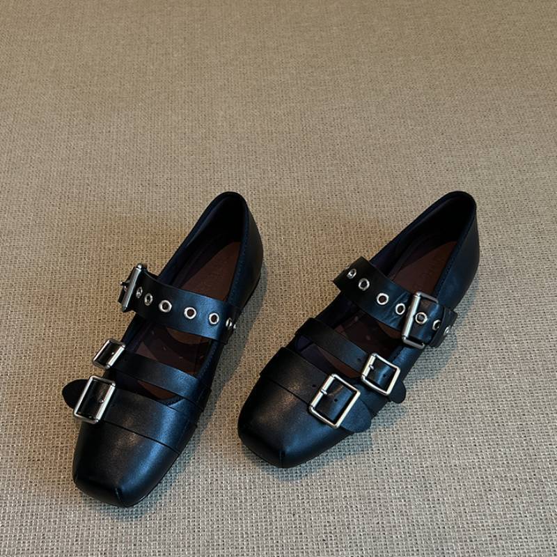 Damen Ballerinas mit modischem Schnallen-Design und bequemer Sohle Shopnory