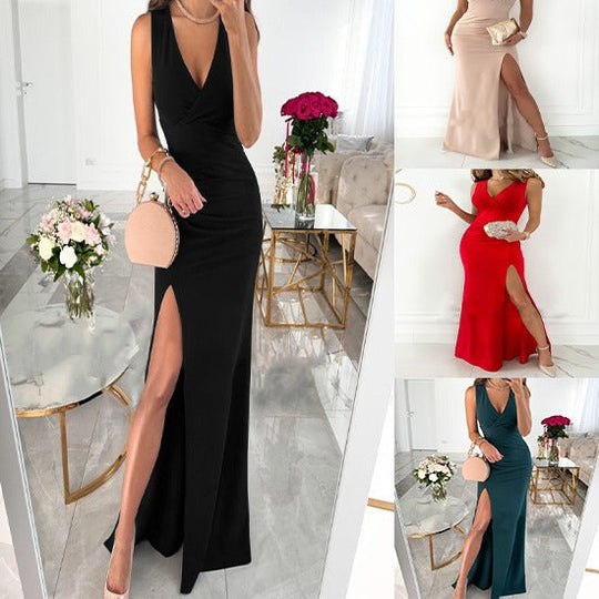 Damen elegantes Abendkleid mit hohem Schlitz