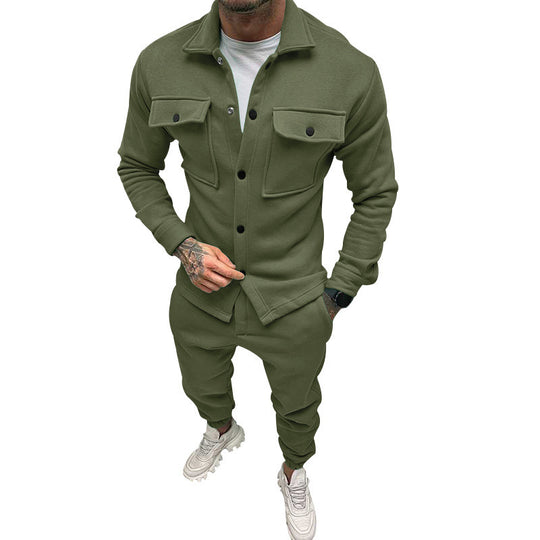 Herren nan Utility-Loungeset mit Hemdjacke, aufgesetzten Klappentaschen und schmal zulaufender Jogginghose Shop Nory