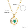 Damen Halskette mit kunstvollem Blätteranhänger aus goldplattiertem Edelstahl Shop Nory