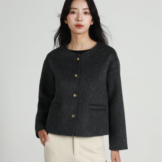 Damen Modische Kurzjacke mit Knopfleiste Shop Nory