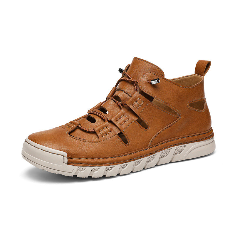 Herren Orthopädische Ledersandalen mit verstellbarem Riemensystem Shopnory