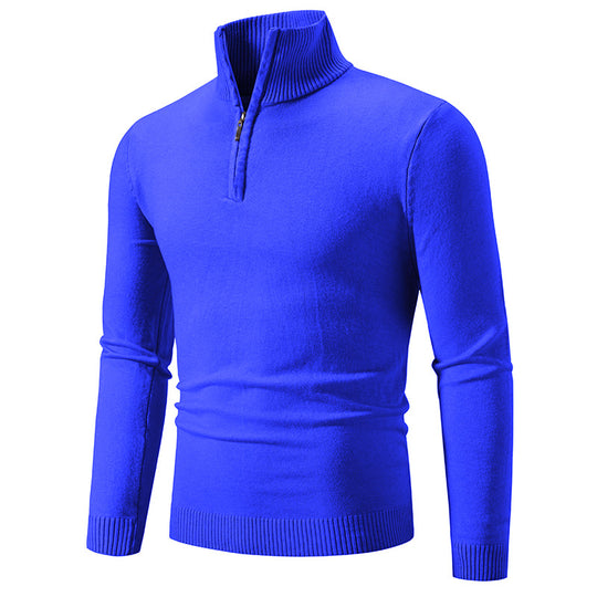 Herren Slim-Fit Halbzip-Mockneck Feinstrickpullover mit geripptem Kragen Shop Nory