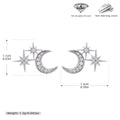 Damen Ohrstecker mit schickem Mond- und Sternendesign aus hochwertigem 925 Sterling Silber Shop Nory