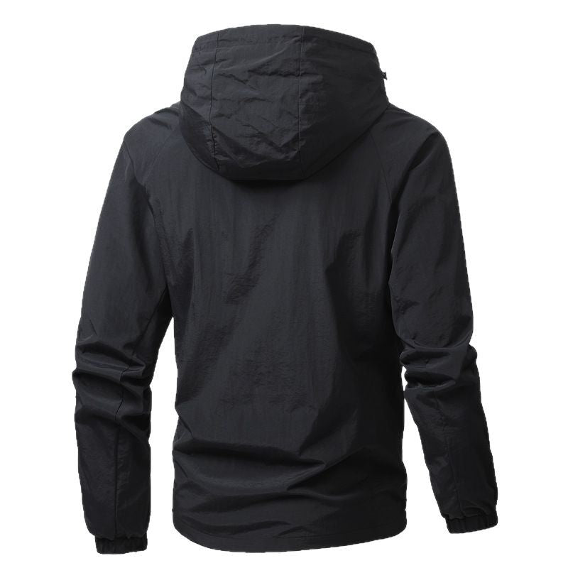 Herren Leichte Kapuzen-Windjacke mit Mesh‑Futter, durchgehendem Reißverschluss & elastischen Bündchen Shop Nory