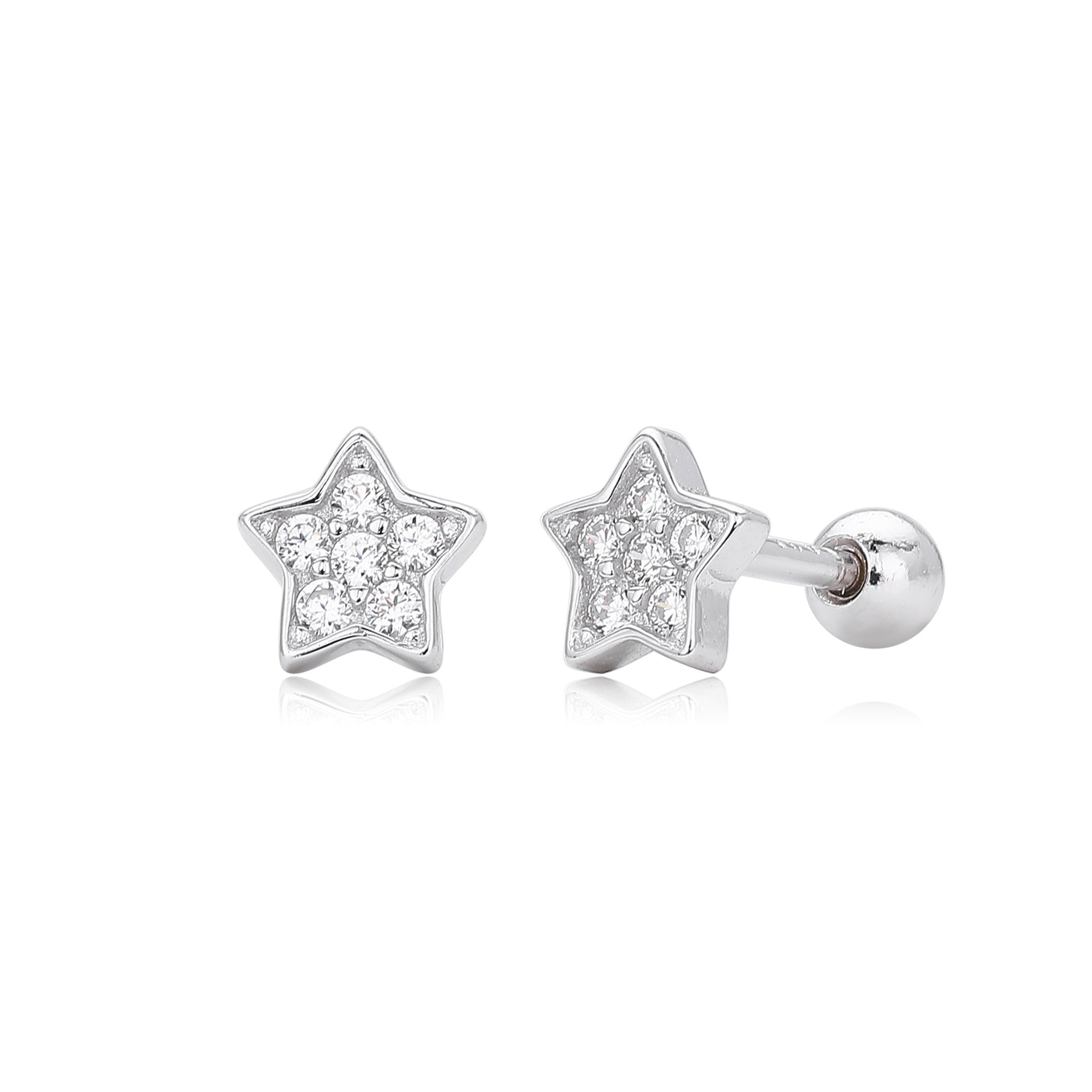 Damen Ohrstecker im funkelnden Sterndesign mit hochwertigem Zirkonbesatz Shop Nory