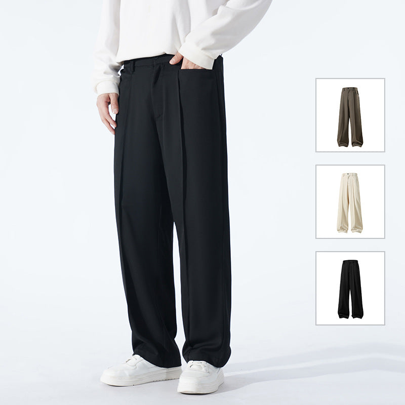 Herren Weite Crêpe‑Hose mit Bundfalte und gerader Bügelfalte Shop Nory