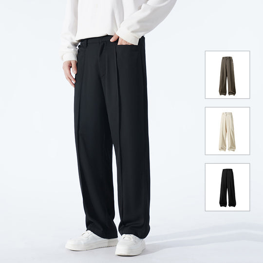 Herren Weite Crêpe‑Hose mit Bundfalte und gerader Bügelfalte Shop Nory