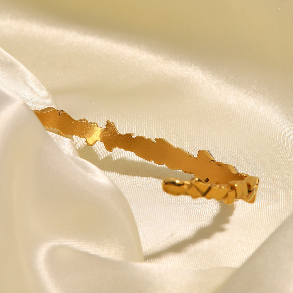 Damen Offenes Armband aus hochwertigem Edelstahl mit elegantem Design Shop Nory