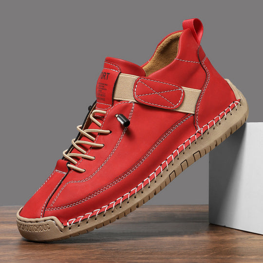 Herren Ledernachahmender Freizeit‑Sneaker mit Klettriemen, Mokassinnaht & profilierter Gummisohle Shop Nory