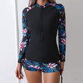 Damen Sportlicher Rashguard mit Zipper