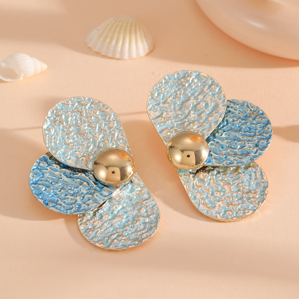 Damen Ohrclips im kunstvollen Blumenmuster Shop Nory