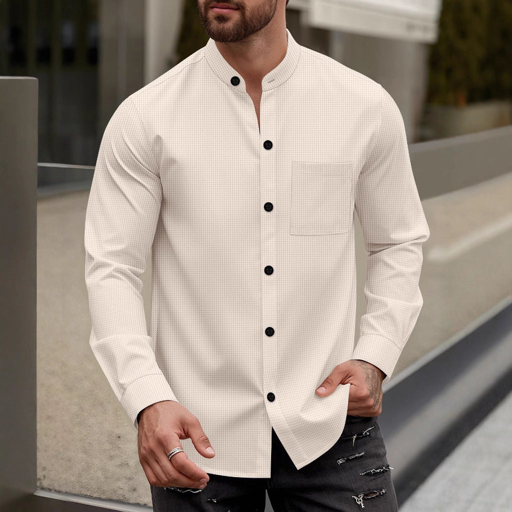 Herren Elegantes Hemd mit Stehkragen