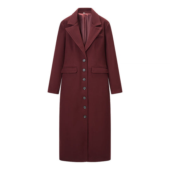 Damen Longline-Mantel mit taillierter Silhouette, strukturiertem Revers und Gehschlitz Shop Nory