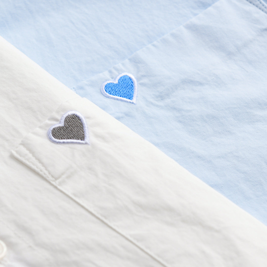 Herren Leichtes Baumwoll-Overshirt mit Brusttasche und dezenter Herzstickerei Shop Nory