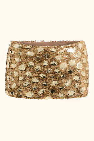Damen Glitzernder Paillettenrock mit schimmernden Details und elastischem Bund