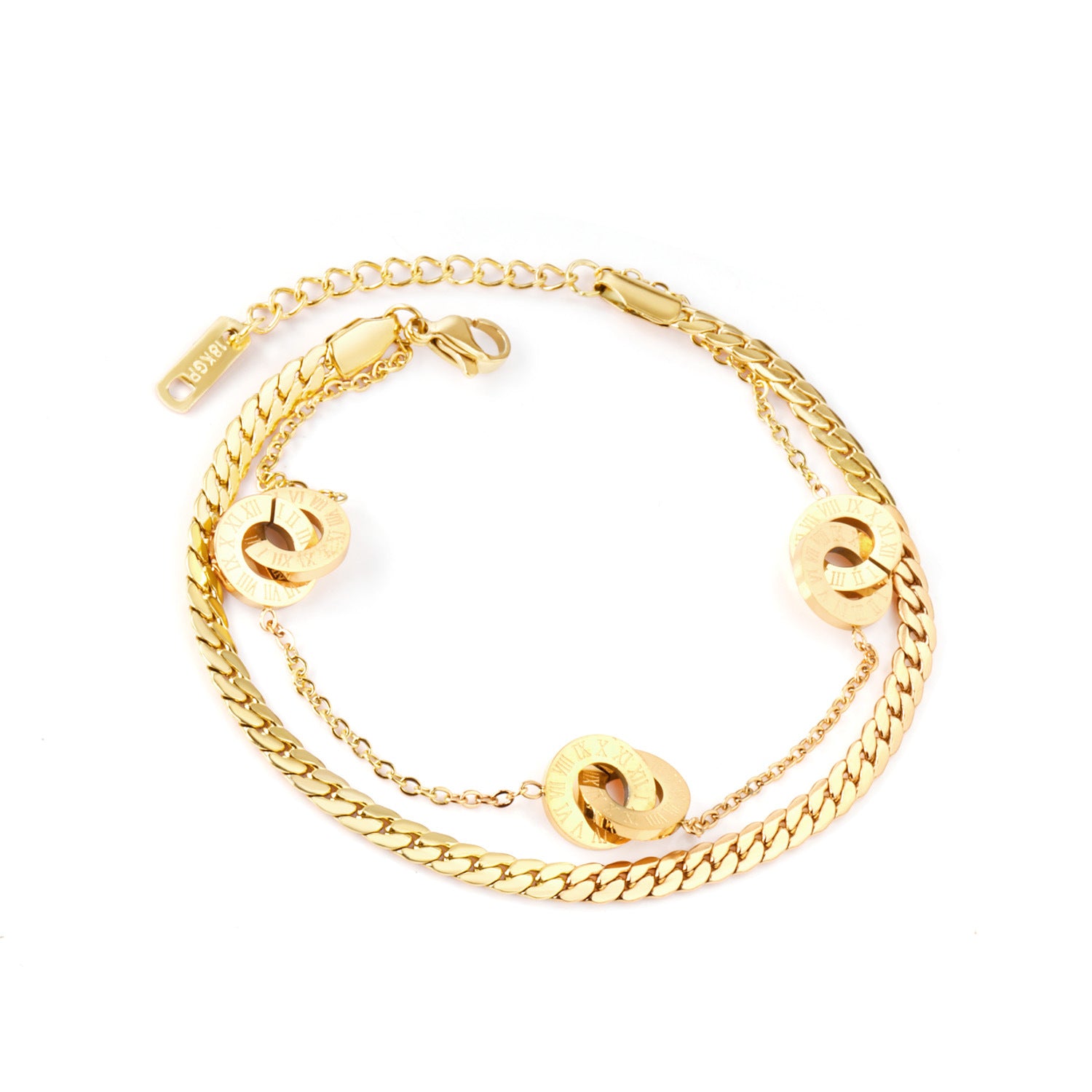 Damen elegant gestaltetes Armband mit funkelnden Kettenelementen Shop Nory