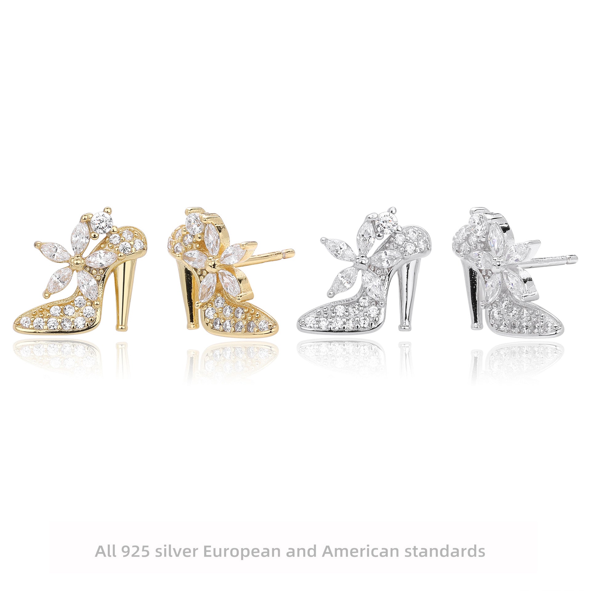 Damen Ohrringe in Pumps-Design mit funkelnden Zirkonia Shop Nory