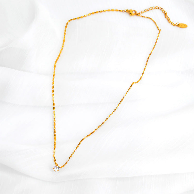 Damen elegante Halskette mit funkelndem Kristallanhänger Shop Nory