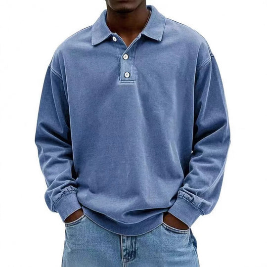 Herren Oversize Langarm Polo aus Baumwollmix Shop Nory