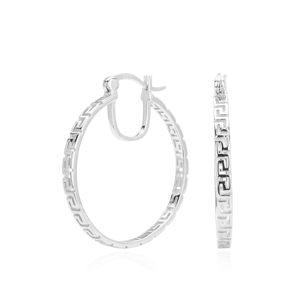 Damen Creolen mit geometrischem Muster aus 925 Sterling Silber Shop Nory