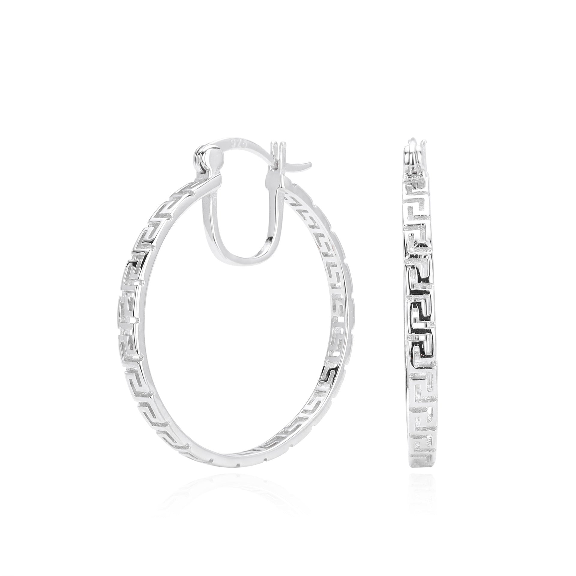 Damen Creolen mit geometrischem Muster aus 925 Sterling Silber Shop Nory