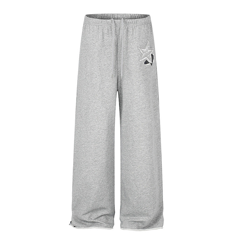 Damen Extraweite Palazzo-Sweathose mit Komfortbund, Kordelzug und Stern-Applikation Shop Nory