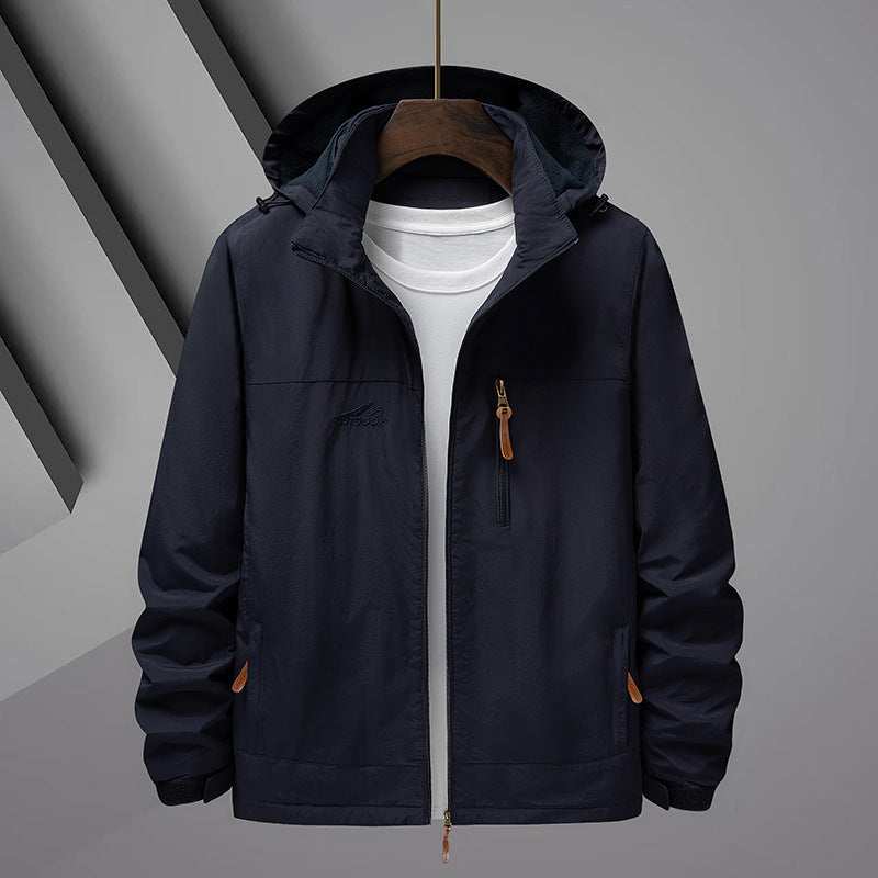 Herren Leichte Regenjacke mit Kapuze und wasserabweisender Mikrofaser-Außenhaut Shop Nory