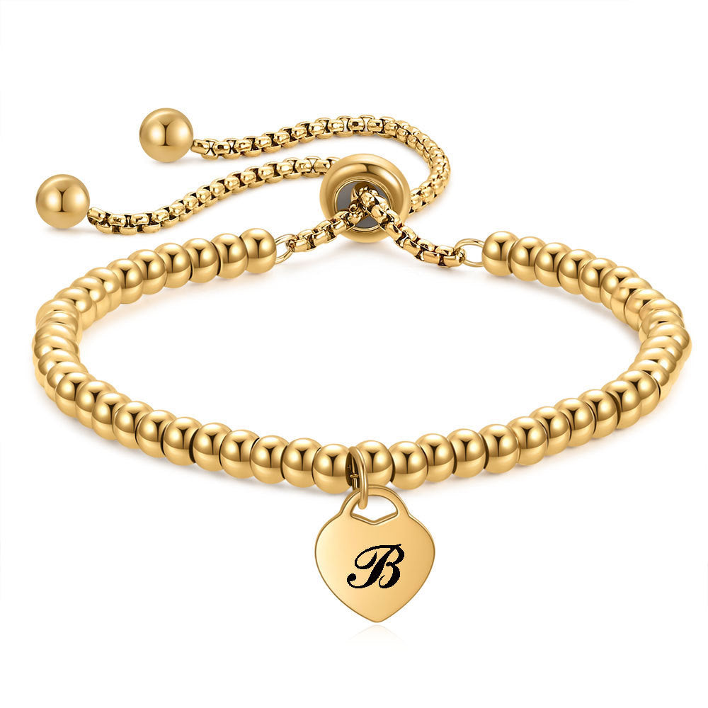Damen Armband mit personalisierbarem Herzanhänger und flexibler Kettenstruktur Shop Nory