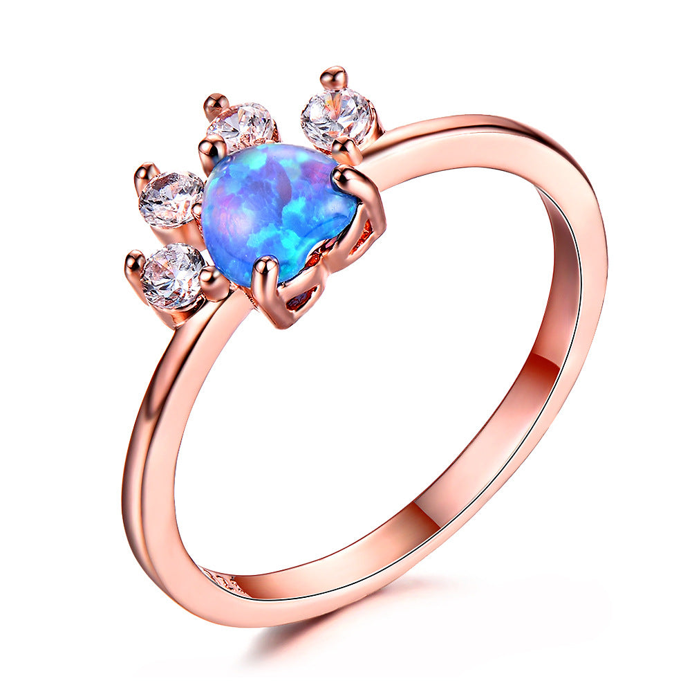 Damen Ring mit funkelndem orangefarbenem Stein und floralem Design Shop Nory
