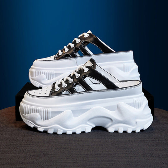 Damen Plateau-Sneaker mit luftdurchlässigem Mesh-Obermaterial und dämpfender Sohle
