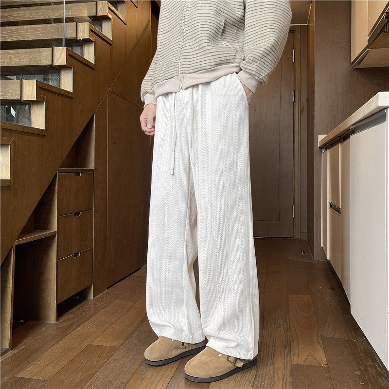 Herren Weit geschnittene Strickhose im Zopfstrick-Lounge-Style Shop Nory